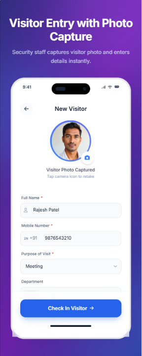 Visitor approval screen factory gatepass software