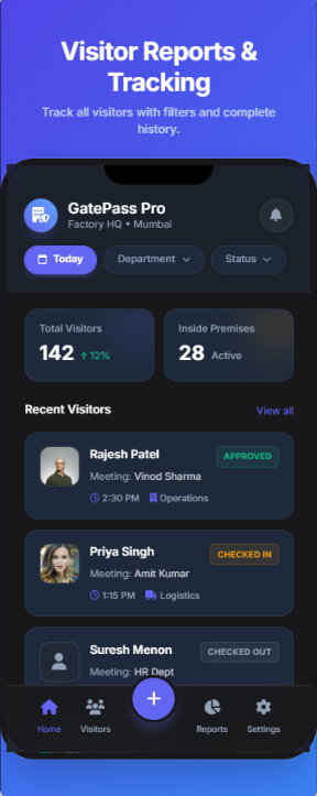 Visitor alert security software factory